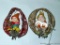 Antique Christmas figures or ornaments. Each has a string to hang and a foot to stand, 4