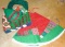 Quilted Christmas tree skirt; felt tree pillow; macrame wall hanging and more.