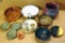 Ceramic bowls and ashtrays, wooden trinket holder, more. Some pieces marked Jerry Weicham. All