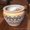 Patterned flower pot is about 13