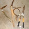 Wallace hedge clippers, folding army style shovel with broken collar, sickles, more