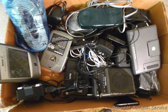 Palm wireless keyboard, Radio Shack radio, Sio Scan atomic clock, Panasonic phone base, more.
