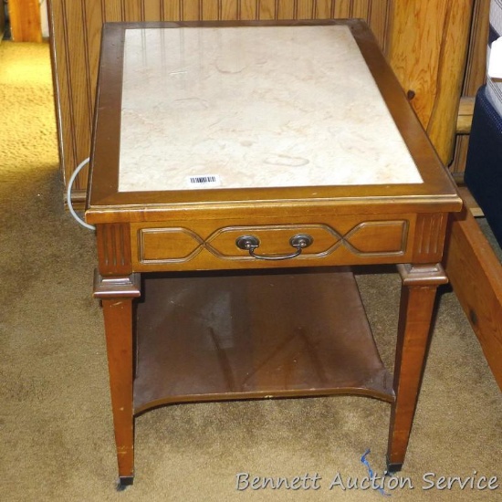 Mersman night stand is 20" x 28" x 21". Matches lot 148.