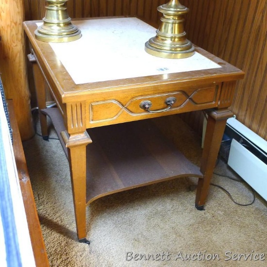 Mersman night stand is 20" x 28" x 21". Matches lot 147.