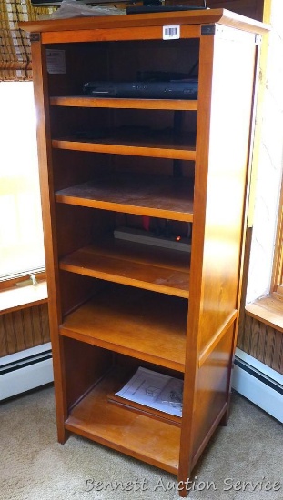 Logan Park Collection Media Tower model 07144 with adjustable shelves is 22" x 17" x 59-1/2".