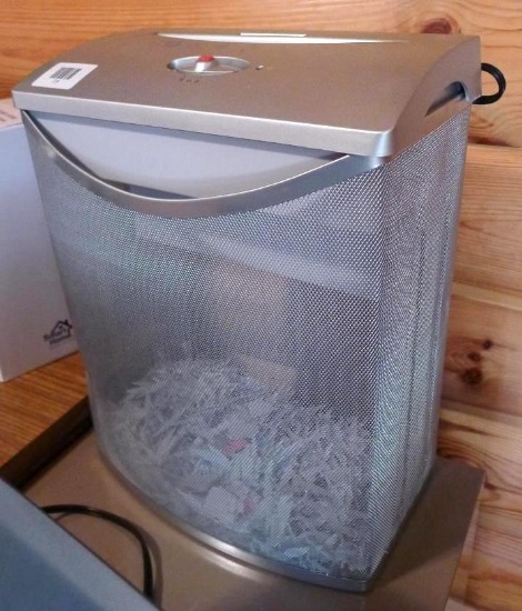 Office Max paper shredder with basket is 16" high.