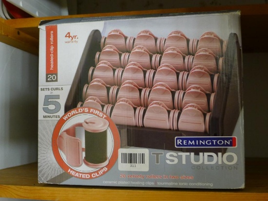 Remington T Studio Collection heated clip hair rollers. Complete set of curlers set curls in 5