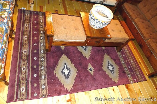 Woolrich III Montana Diamond Burgundy area rug is in good condition. Measures about 64" x 90" and