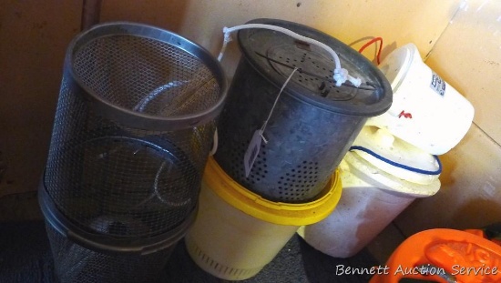 16" minnow trap; plus a bunch of minnow buckets.