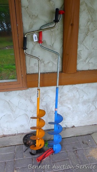 Normark Fin Bore II ice auger, plus another ice auger. Both look to cut a 7" hole.