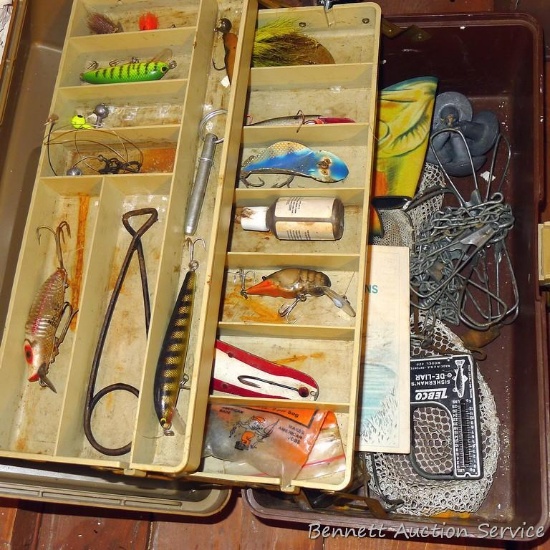 Plano 4420 lockable 15" tackle box with contents as pictured.