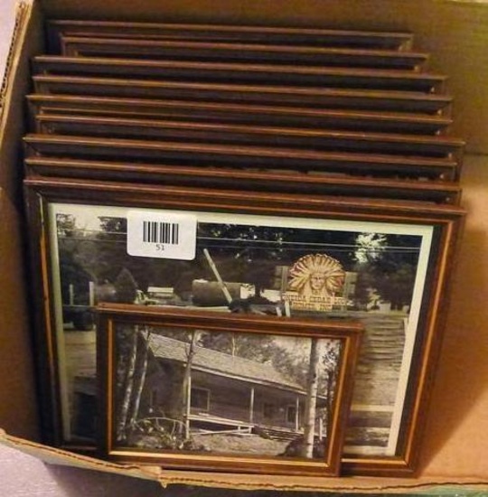 Ten framed photographs believed to be promotionals from Oneida Cedar Log Homes, Inc. Good for
