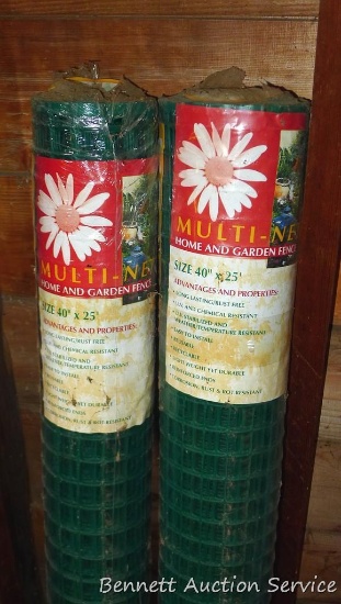 Two rolls of 40" x 25' home and garden fence.