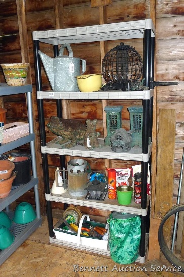 Rust proof shelving unit measures approx. 6' x 3' x 1-1/4'.
