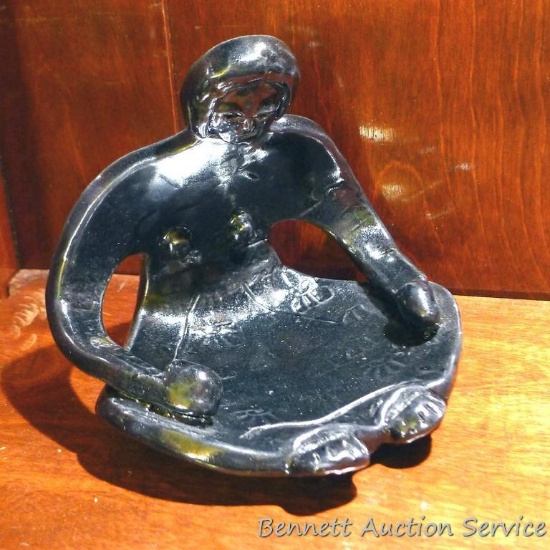 Ceramic ?woman? dish with flat spot to be used for soap, etc. made by Irene Gimeno. Good condition.