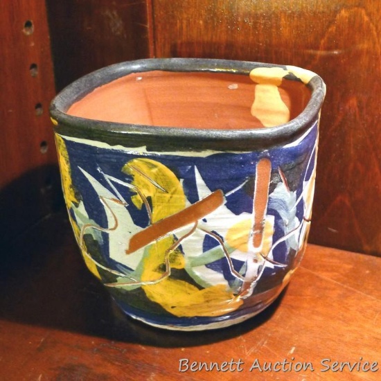 Nice ceramic vase with hand painted Southwest theme by Irene Gimeno. Excellent condition. Measures