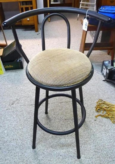 Metal framed stool would be great in a shop or studio. Comfortable padded seat, 31" to seat.
