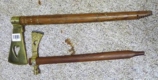 Two decorative tomahawks in good condition. Larger is 22".