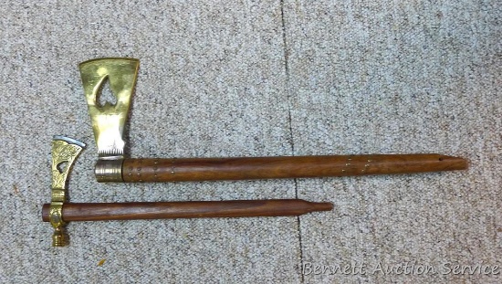 Two decorative tomahawks in good condition. Larger is 23".
