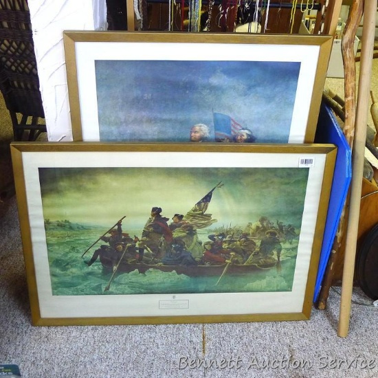 Two Vintage prints featuring original artwork of Emanuel Leutze (?Washington Crossing the Delaware?)