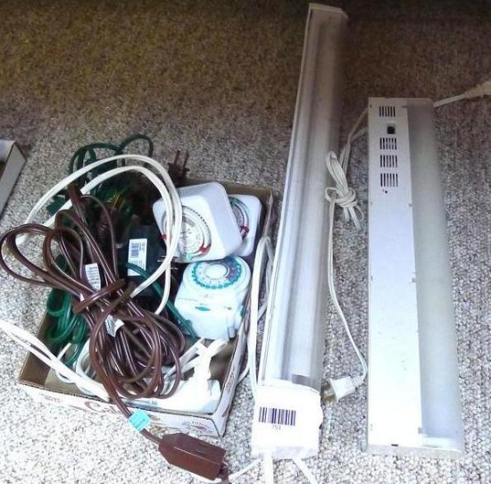 18" and 27" fluorescent lights, plus some extension cords and timers.