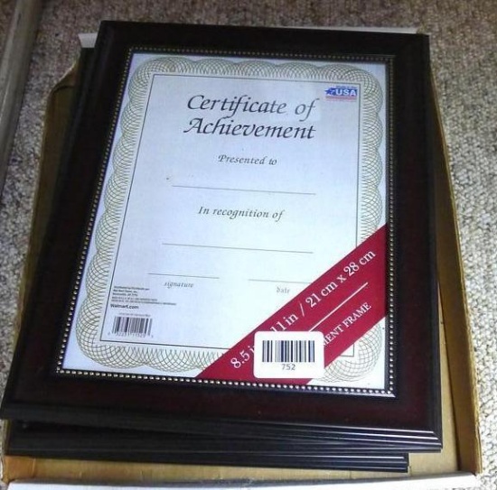 Six 8-1/2" x 11" frames are as new.