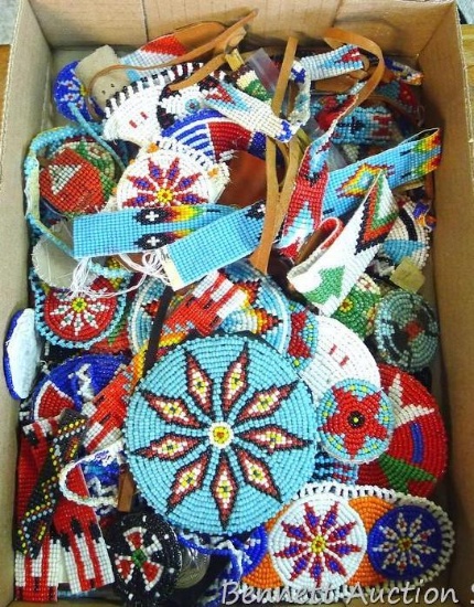 Tons of beaded pieces for projects, largest is 5" across.