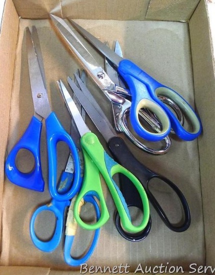 Nice pair of 8" scissors by Mundial, plus several other pairs of scissors.