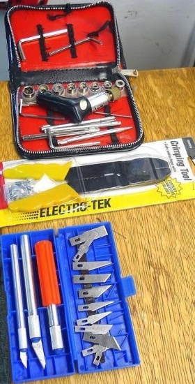 Crimping tool, craft knife set, more.