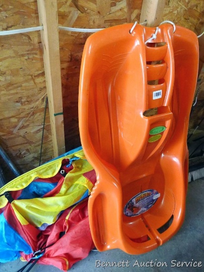 42" snow racing sled and a pop-up kid toy that we did not assemble.