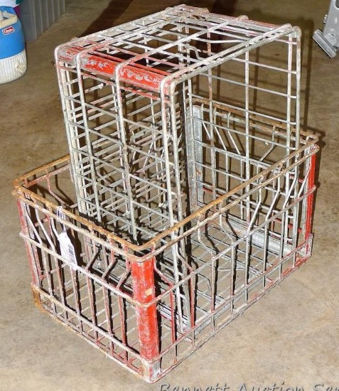 2 Morning Glory milk crates from 1966 and 1971. 19" wide.