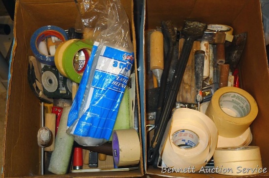 Concrete edger, painting supplies, joint tape, putty knives, more.