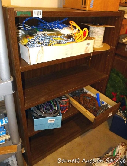 Shelving unit is 4' x 2'8" x 1'.
