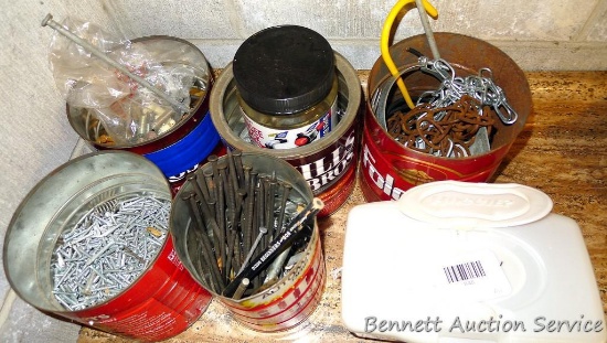 Assorted fasteners up to 6".