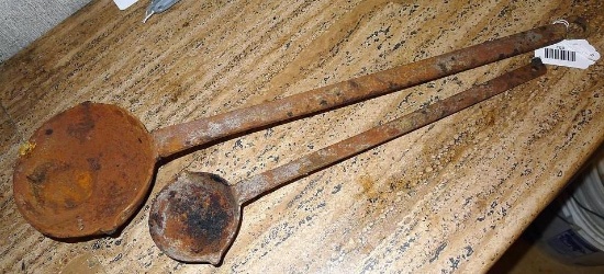 Huge 26" lead ladle and a 19" ladle.
