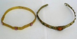 Two vintage choker style necklaces, note with pieces state 'ca. 1920s'.