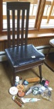 Vintage shoe shine chair is 38-1/2