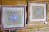 Two framed sand prints 14-1/4