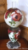 Pretty vintage oil lamp is 24