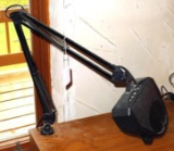 Clamp on adjustable height desk lamp with magnifier built in is approx 30