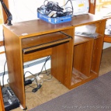 Rolling wooden computer desk is 40