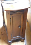 Cute little end table with door and sliding shelf; measures 12