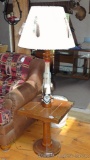 Floor lamp with table; 18-1/2