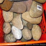 Milk crate of field stone, largest rocks around 6