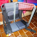 GCI Outdoor high tech contemporary bleacher seat, plus a folding camp stool.