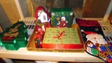 Sequin embellished Christmas boxes, stocking, plus some little ornaments.