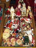 Nicely organized display of Santa Christmas ornaments, tallest is approx. 7