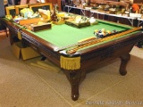 Vintage Murray & Sons Co. Inc. billiard table. Table features a beautiful wooden frame, slate top,