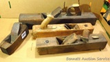 Lot of 4 antique wooden block planes. All but one are missing blades. Handles are broken on two of