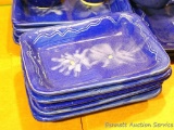 Seventeen pcs. of cobalt blue square and rectangle dinnerware pieces, plus more. All by Irene